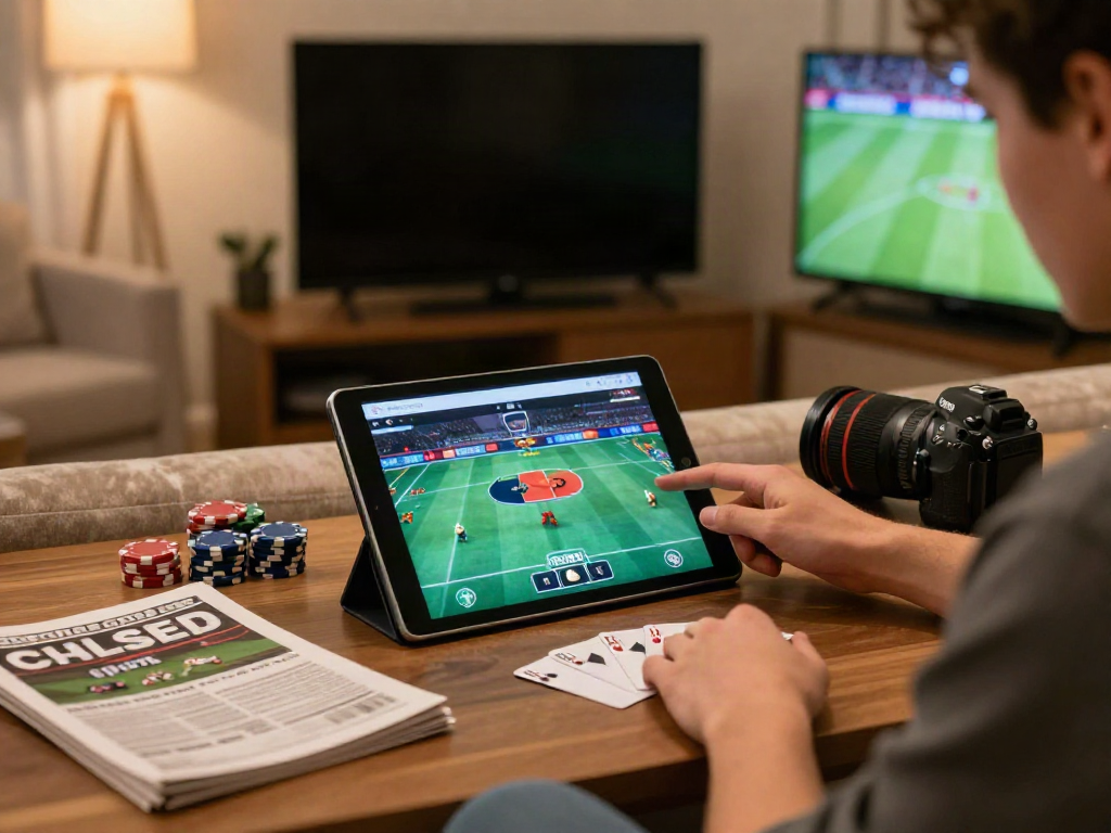 Engaging gameplay on the 11bet app while surrounded by gaming paraphernalia.