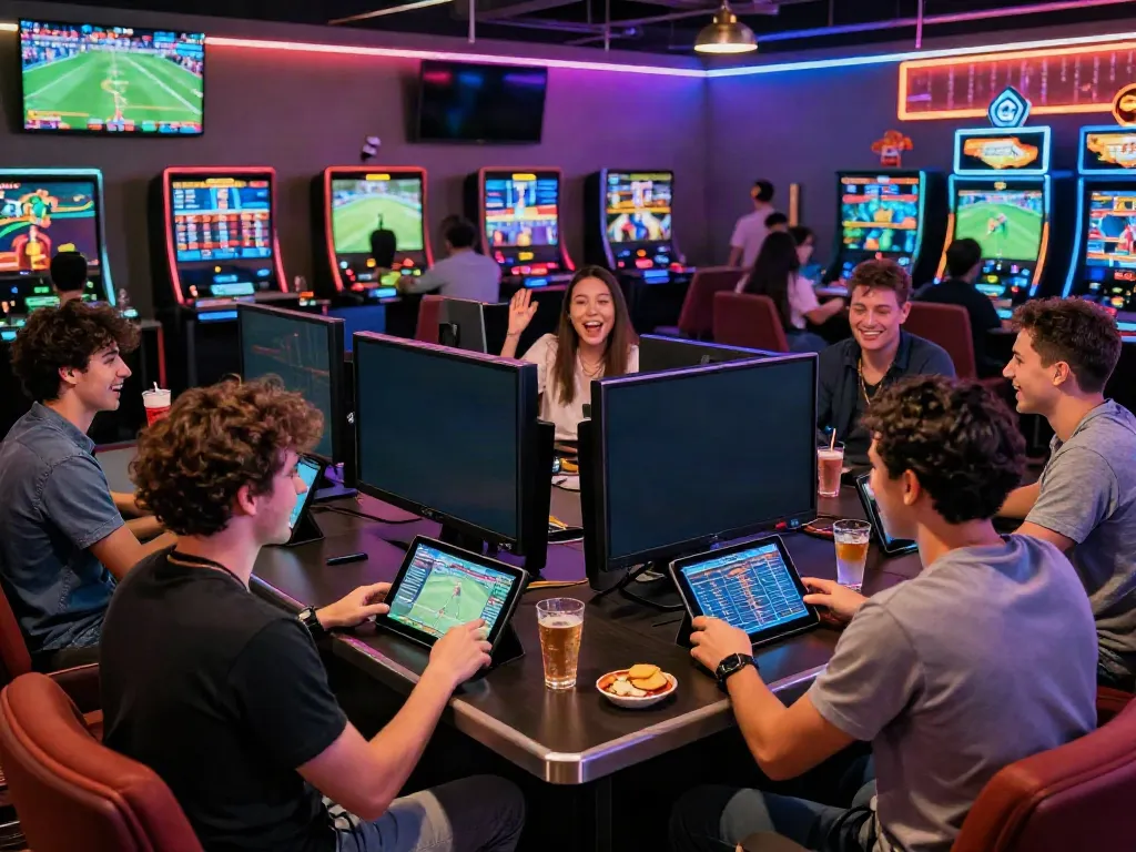 Engaged players enjoying the vibrant atmosphere at http://sin88-onl.com/ live gaming event with friends.