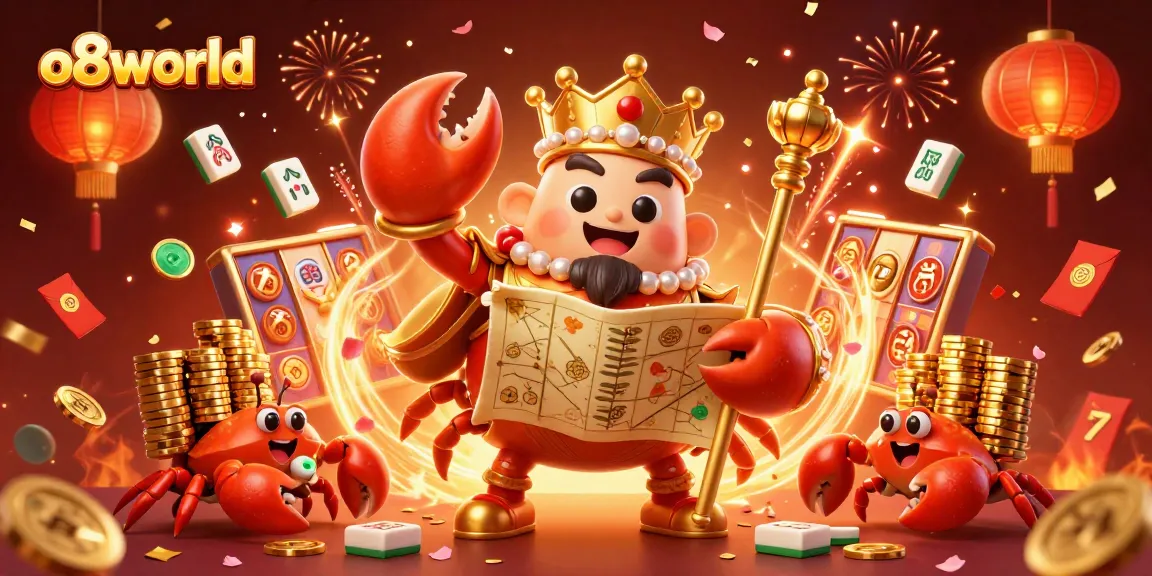 Join the ultimate gaming adventure at o8world with a majestic crab emperor and treasure-filled atmosphere.